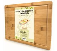 Planche à Découper Professionnelle en Bambou, 33x25x1.5cm, Planche à Découper Moyenne en Bois Naturel Antibactérien Idéale pour Couper la Viande, Fromages, Pain, Apéritif