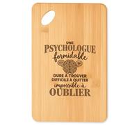 Planche à Découper Psychologue Formidable | Plateau Apéro Bambou Gravé 30 × 20 cm | Cuisine Barbecue Apéritif | Idée Cadeau Psy Crémaillère Noël