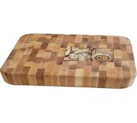 Planche à découper rectangulaire en bois - 32,5 x 36,5 x 4,5 cm - qualité gastronomique - bois haché - planche à découper épaisse - cadeau - Braun