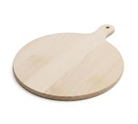 Planche à Découper Ronde 35 cm en Bois de Hêtre avec Poignée - Planche de Service et Plateau à Pizza - Planche en Bois Naturel Épaisse 1,6 cm - Fabriquée en Europe