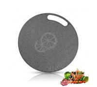 Planche à découper ronde de 31 cm - En plastique - Aspect marbre - Avec œillet de suspension - Ustensiles de cuisine pour viande, légumes, fruits