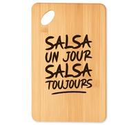 Planche à découper Salsa toujours - Plateau Apéro en Bambou Cadeau Original Cuisine Barbecue