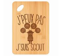 Planche à découper Scout Scoutisme J'peux pas - Plateau Apéro en Bambou Cadeau Gravé pour Homme Femme Cuisine Barbecue