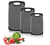 Planche à découper,Set de 3 Planches à découper,Planches à Découpe,avec Rainure de Jus,Différentes Tailles Pour Toutes les Occasions,pour Viande,Légumes,Fruits Planche à Découper de Cuisine