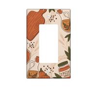 Planche à découper simple pour interrupteur à bascule - Style rustique - Citrouilles - Huile d'olive - Beige - Taille standard - Accents muraux pour nouvel appartement, maison, chambre à coucher