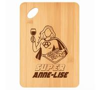 Planche à découper Super Anne-Laure - Plateau Apéro en Bambou Cadeau Gravé pour Femme Cuisine Barbecue