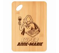 Planche à découper Super Anne-Lise - Plateau Apéro en Bambou Cadeau Gravé pour Femme Cuisine Barbecue