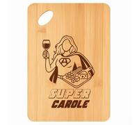 Planche à découper Super Carole - Plateau Apéro en Bambou Cadeau Gravé pour Femme Cuisine Barbecue