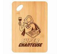 Planche à découper Super Chanteuse - Plateau Apéro en Bambou Cadeau Gravé Collègue Femme Métier Cuisine Barbecue