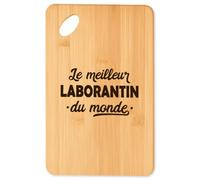 Planche à découper Super Laborantin 2 - Plateau Apéro en Bambou Cadeau Original Cuisine Barbecue