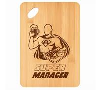 Planche à découper Super Manager - Plateau Apéro en Bambou Cadeau Gravé Collègue Homme Métier Cuisine Barbecue