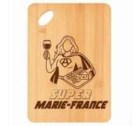 Planche à découper Super Marie-Claude - Plateau Apéro en Bambou Cadeau Gravé pour Femme Cuisine Barbecue