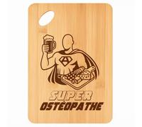 Planche à découper Super Ostéopathe - Plateau Apéro en Bambou Cadeau Gravé Collègue Homme Métier Cuisine Barbecue
