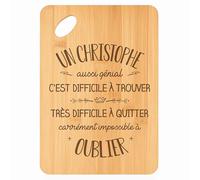 Planche à découper Un Christophe aussi génial - Plateau Apéro en Bambou Cadeau Gravé pour Homme Cuisine Barbecue