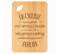 Planche à découper Un Cycliste aussi génial - Plateau Apéro en Bambou Cadeau Gravé Collègue Homme Métier Cuisine Barbecue