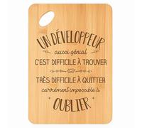 Planche à découper Un Développeur aussi génial - Plateau Apéro en Bambou Cadeau Gravé Collègue Homme Métier Cuisine Barbecue