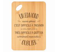 Planche à découper Un Edmond aussi génial - Plateau Apéro en Bambou Cadeau Gravé pour Homme Cuisine Barbecue