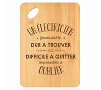 Planche à découper Un Electricien Formidable - Plateau Apéro en Bambou Cadeau Gravé Collègue Homme Métier Cuisine Barbecue