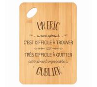 Planche à Découper un Eric Aussi Génial - Plateau Apéro en Bambou Cadeau Gravé pour Homme Cuisine Barbecue