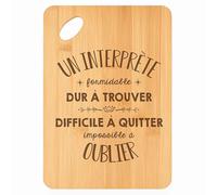 Planche à découper Un Interprète Formidable - Plateau Apéro en Bambou Cadeau Gravé Collègue Homme Métier Cuisine Barbecue