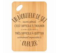 Planche à découper Un Moniteur de Ski aussi génial - Plateau Apéro en Bambou Cadeau Gravé Collègue Homme Métier Cuisine Barbecue