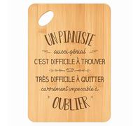 Planche à découper Un Pianiste aussi génial - Plateau Apéro en Bambou Cadeau Gravé Collègue Homme Métier Cuisine Barbecue