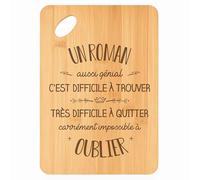 Planche à découper Un Roman aussi génial - Plateau Apéro en Bambou Cadeau Gravé pour Homme Cuisine Barbecue