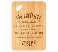 Planche à découper Une Angélique aussi géniale - Plateau Apéro en Bambou Cadeau Gravé pour Femme Cuisine Barbecue