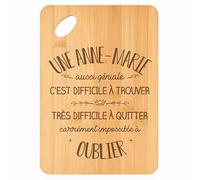 Planche à découper Une Anne-Marie aussi géniale - Plateau Apéro en Bambou Cadeau Gravé pour Femme Cuisine Barbecue