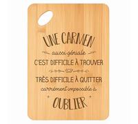 Planche à découper Une Carmen aussi géniale - Plateau Apéro en Bambou Cadeau Gravé pour Femme Cuisine Barbecue