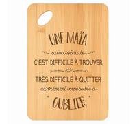 Planche à découper Une Maïa aussi géniale - Plateau Apéro en Bambou Cadeau Gravé pour Femme Cuisine Barbecue