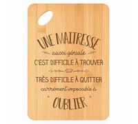Planche à découper Une Maitresse aussi géniale - Plateau Apéro en Bambou Cadeau Gravé Collègue Femme Remerciement Fin d'années Cuisine Barbecue