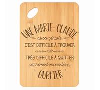 Planche à découper Une Marie-Claude aussi géniale - Plateau Apéro en Bambou Cadeau Gravé pour Femme Cuisine Barbecue