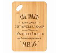 Planche à découper Une Nanou aussi géniale - Plateau Apéro en Bambou Cadeau Gravé Collègue Femme Métier Cuisine Barbecue