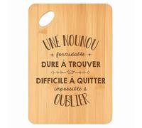 Planche à découper Une Nounou Formidable - Plateau Apéro en Bambou Cadeau Gravé Collègue Femme Remerciement Fin d'années Cuisine Barbecue