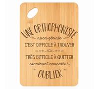 Planche à découper Une Orthophoniste aussi géniale - Plateau Apéro en Bambou Cadeau Gravé Collègue Femme Métier Cuisine Barbecue