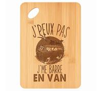 Planche à découper Van J'peux pas - Plateau Apéro en Bambou Cadeau Gravé pour Homme Femme Cuisine Barbecue