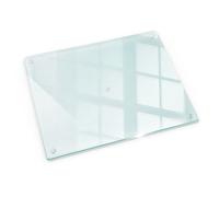 Planche à découper verre transparente 52x40 antidérapant avec pieds en silicone, multifonction Tulup