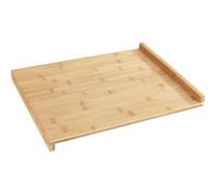 WENKO Planche à découper en bambou Mod. avec rebord | Planche à découper FSC grande taille pour cuisine | Planche à découper anti-dérapante | Dimensions 45 x 1,5 x 35 cm | Couleur brun