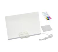 Planche à dessin à LED - Tableau de messages lumineux en acrylique, notes effaçables, accessoires de dessin LED à usage pédagogique | Pinceau effaçable pour voyage, fille, maternelle