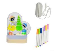 Planche à dessin en acrylique pour enfants, 1 pièce avec 7 stylos de couleur, veilleuse chaude alimentée par USB, art phosphorescent, pour la créativité des enfants et la décoration de vacances (en