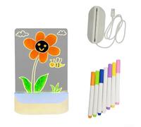 Planche à dessin en acrylique pour enfants avec veilleuse douce et chaude et alimentation USB, prend en charge le dessin créatif et les activités imaginatives (verticale)