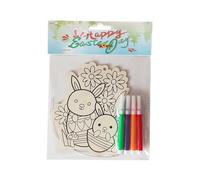 Planche à dessin en bois à faire soi-même pour Pâques, peinture pour enfants, coloriage, décoration, lapin de Pâques (C, 13cm)