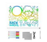 Planche à dessin LED 7 couleurs effaçables à sec avec contrôle tactile | Tableau d'écriture LED pour enfants, contrôle tactile, jouets, nuit sombre, maison, bureau, école
