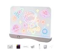 Planche à dessin LED 9 couleurs 4 modes Neon Doodle Tablette Pad | Planche à dessin lumineuse pour enfants, adolescents, anniversaire, Noël, Pâques, fête, maison, école, bureau, voyage