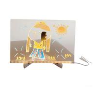 Planche à dessin LED à faire soi-même pour enfants - Tableau d'écriture en acrylique transparent effaçable avec 7 stylos de couleur et support - Lumière créative faite à la main pour étude de nuit (30