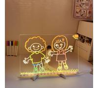 Planche à dessin LED à faire soi-même, tableau à message LED pour que les enfants puissent dessiner, écrire et apprendre avec art interactif fait main et veilleuse (30 x 20 cm)