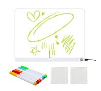 Planche à dessin LED | Bloc effaçable à sec 34,8 x 25,4 cm - Tableau à message LED en acrylique avec support - Pour garçons et filles - Pour croquis, écriture, coloriage, peinture, projets artistiques