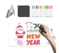 Planche à dessin LED | Bloc-notes en acrylique transparent | avec stylos de 12 couleurs et support pliable effaçable à sec - pour adultes, jeunes, anniversaire, dessin, peinture, voyage