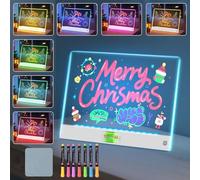 Planche à Dessin LED Lumineuse pour Enfants, Tableau Lumineuse Transparent, avec 7 Couleurs Stylo et Support, Tablette Lumineuse Dessin, pour Tableau à Peindre, Mémo, Publicité, Veilleuse